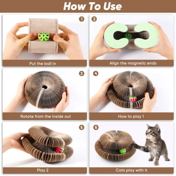 Magic Foldable Cat Scratch Board with Bell - Image 2