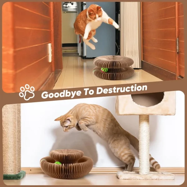 Magic Foldable Cat Scratch Board with Bell - Image 3