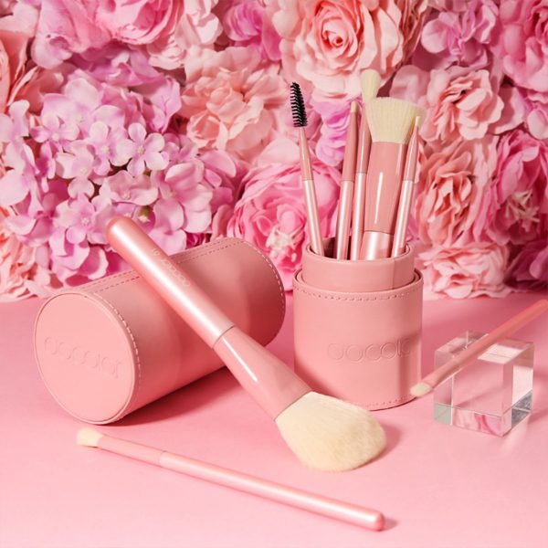 Professional 8-Piece Pink Makeup Brush Set - Image 3