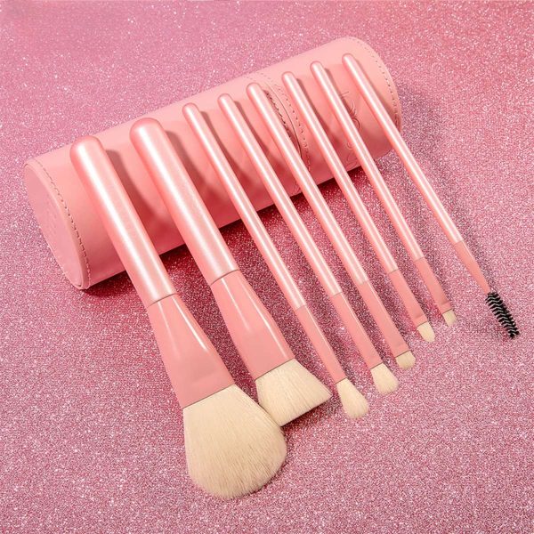 Professional 8-Piece Pink Makeup Brush Set - Image 2