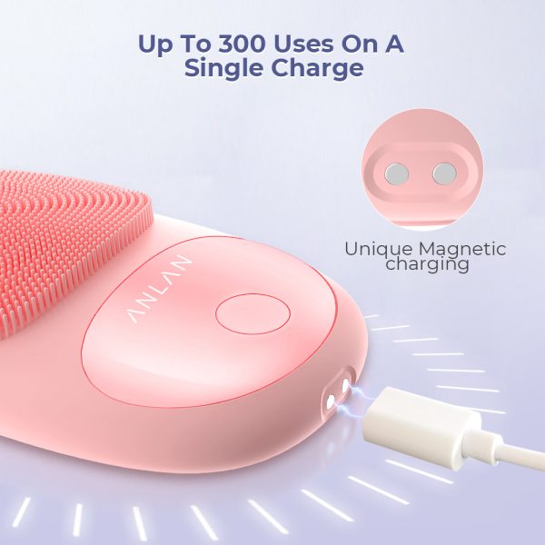Waterproof Electric Silicone Facial Cleansing Brush with Vibration Massage - Image 5