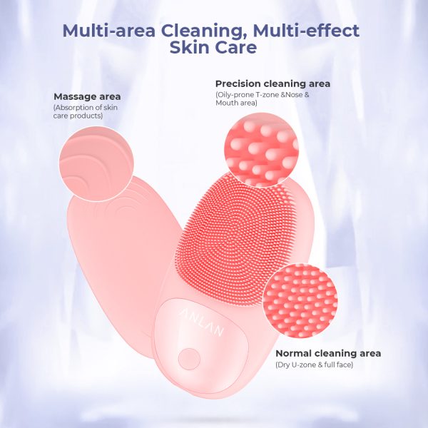 Waterproof Electric Silicone Facial Cleansing Brush with Vibration Massage - Image 2