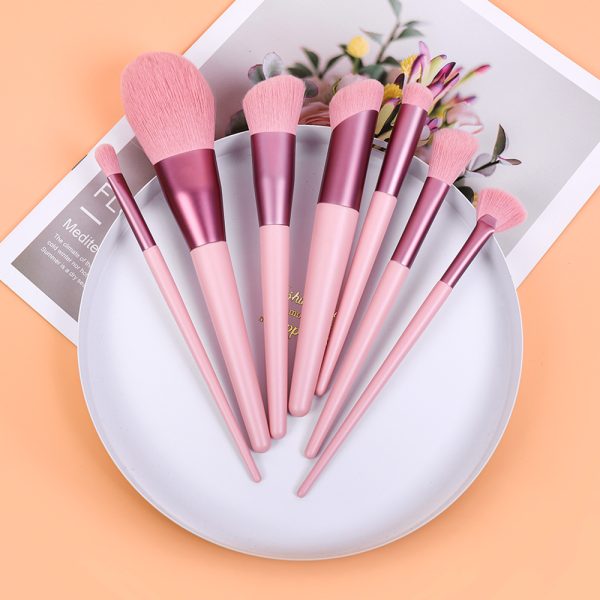 12-Piece Pink Makeup Brush Set for Foundation, Powder, Blush & Eyeshadow - Image 5