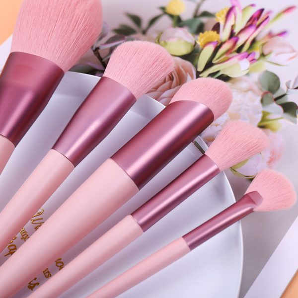 12-Piece Pink Makeup Brush Set for Foundation, Powder, Blush & Eyeshadow - Image 4